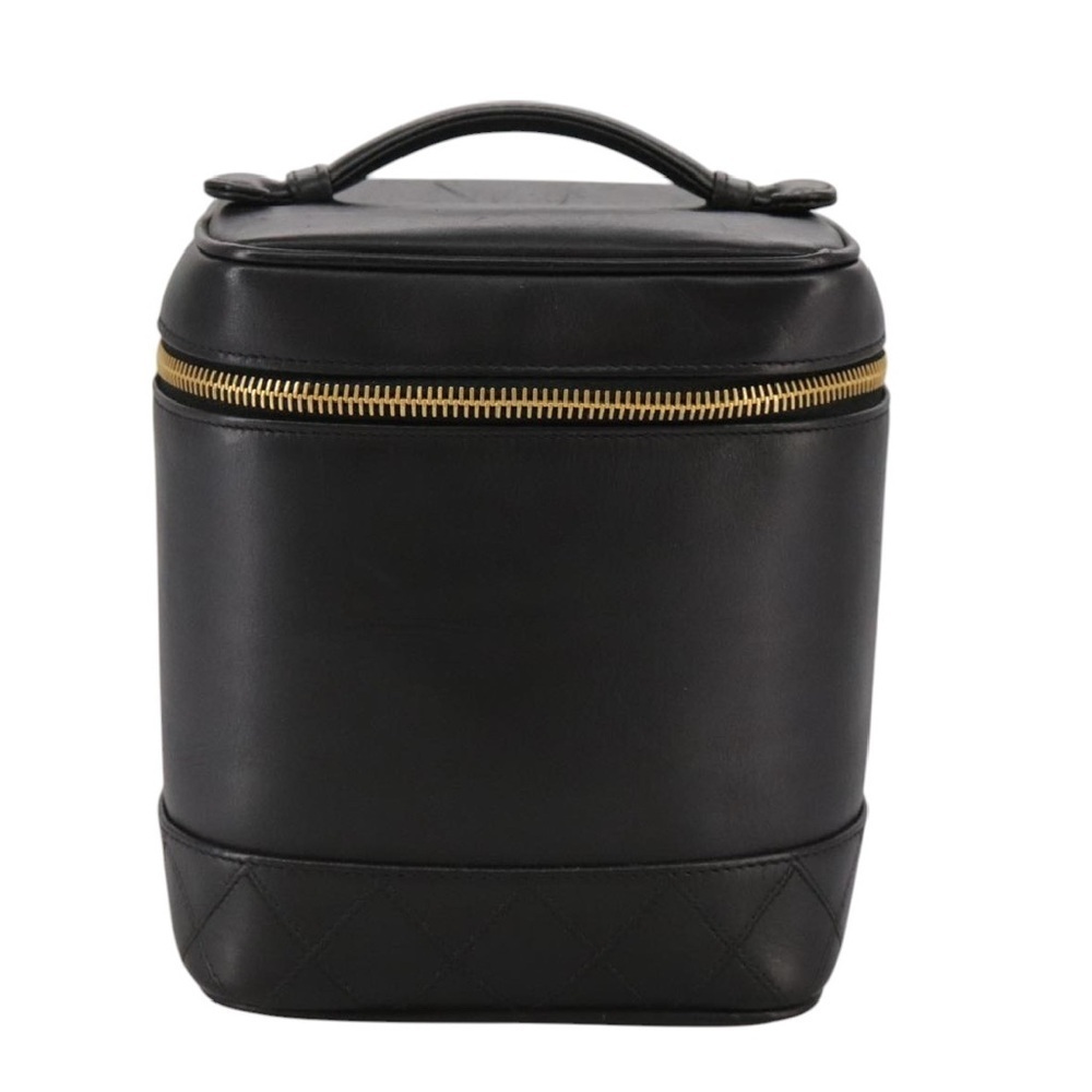 CHANEL CC Logo Grained Calfskin Cosmetics Vanity Hand Bag - Picture 5 of 16
